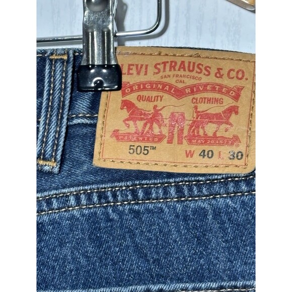 Levi's 505 Jeans Men's 40 30 Blue Classic Regular Fit Straight Leg New - Picture 7 of 14